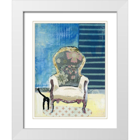 Comfy Chair White Modern Wood Framed Art Print with Double Matting by McGee, Jenny
