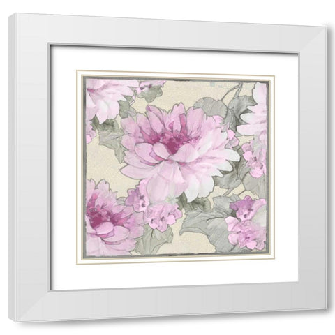 Earthly Delights in Pink II White Modern Wood Framed Art Print with Double Matting by Stevens, Jesse