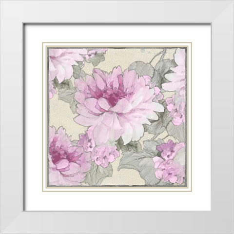 Earthly Delights in Pink II White Modern Wood Framed Art Print with Double Matting by Stevens, Jesse