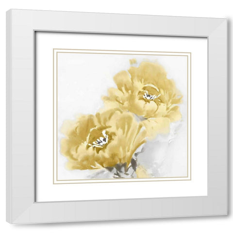 Flower Bloom in Yellow I White Modern Wood Framed Art Print with Double Matting by Stevens, Jesse