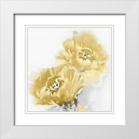 Flower Bloom in Yellow I White Modern Wood Framed Art Print with Double Matting by Stevens, Jesse