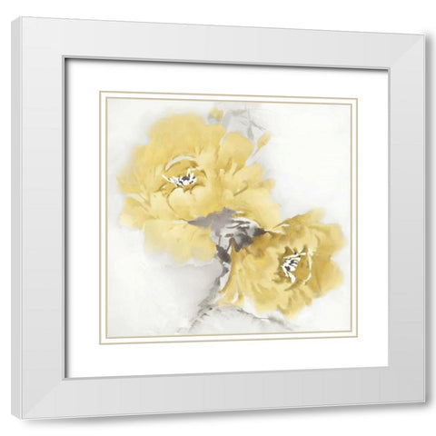 Flower Bloom in Yellow II White Modern Wood Framed Art Print with Double Matting by Stevens, Jesse