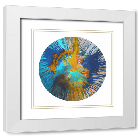 Circular Motion II White Modern Wood Framed Art Print with Double Matting by Evans, Josh
