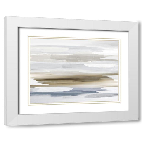 Beyond in Neutral White Modern Wood Framed Art Print with Double Matting by Hanson, Jackie