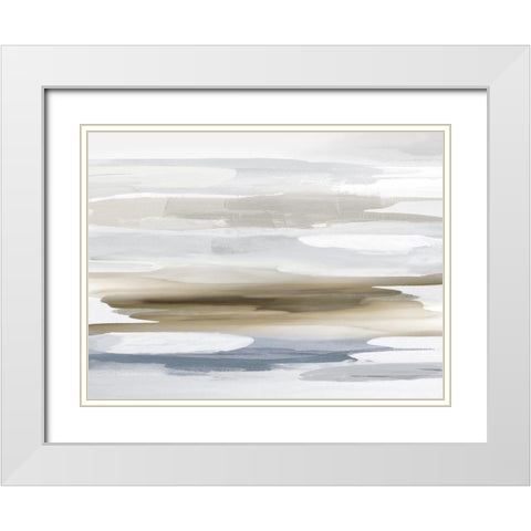 Beyond in Neutral White Modern Wood Framed Art Print with Double Matting by Hanson, Jackie