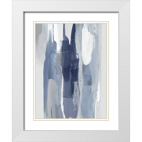 Converge Blue I White Modern Wood Framed Art Print with Double Matting by Hanson, Jackie