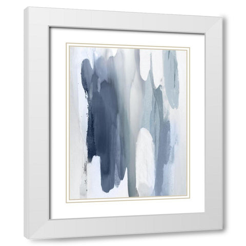 Converge Blue II White Modern Wood Framed Art Print with Double Matting by Hanson, Jackie