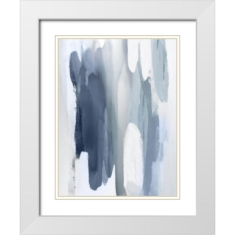 Converge Blue II White Modern Wood Framed Art Print with Double Matting by Hanson, Jackie