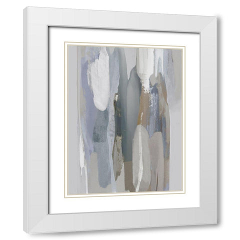 Converge Gray I White Modern Wood Framed Art Print with Double Matting by Hanson, Jackie