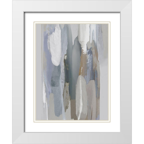 Converge Gray I White Modern Wood Framed Art Print with Double Matting by Hanson, Jackie