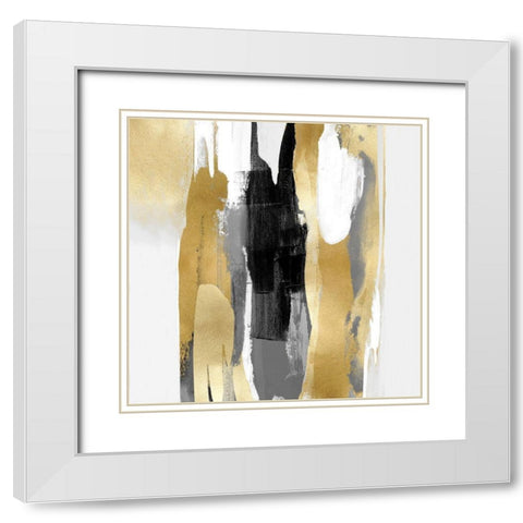 Converge I White Modern Wood Framed Art Print with Double Matting by Hanson, Jackie