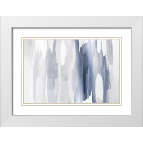 Echoes in Blue White Modern Wood Framed Art Print with Double Matting by Hanson, Jackie