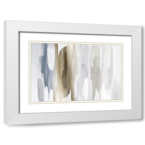 Echoes in Neutral I White Modern Wood Framed Art Print with Double Matting by Hanson, Jackie