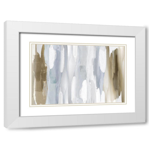 Echoes in Neutral II White Modern Wood Framed Art Print with Double Matting by Hanson, Jackie