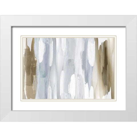 Echoes in Neutral II White Modern Wood Framed Art Print with Double Matting by Hanson, Jackie