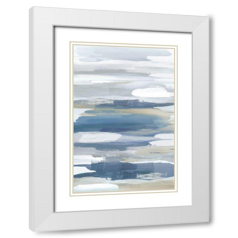 Intuition Blue White Modern Wood Framed Art Print with Double Matting by Hanson, Jackie