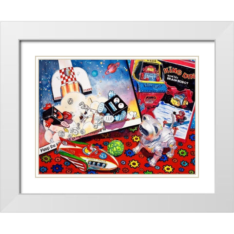 Blast off White Modern Wood Framed Art Print with Double Matting by Koenig, Judy