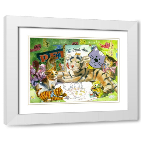 Cat Sonnet White Modern Wood Framed Art Print with Double Matting by Koenig, Judy