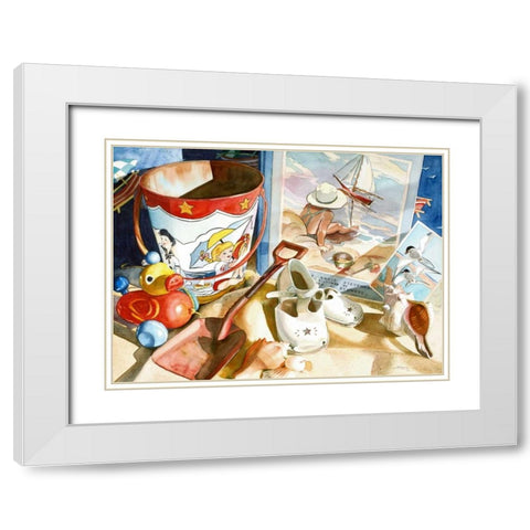 Lazy Daze White Modern Wood Framed Art Print with Double Matting by Koenig, Judy