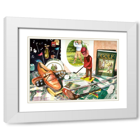 Tee Time White Modern Wood Framed Art Print with Double Matting by Koenig, Judy
