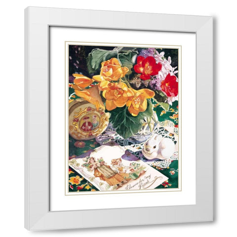 Etude En Saffron White Modern Wood Framed Art Print with Double Matting by Koenig, Judy