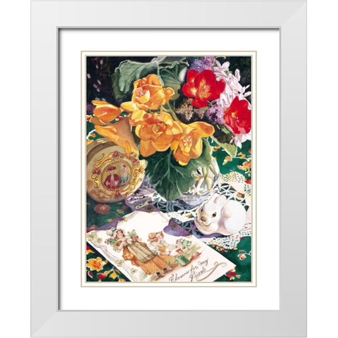 Etude En Saffron White Modern Wood Framed Art Print with Double Matting by Koenig, Judy