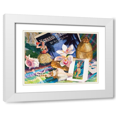 Hawaiian Moonlight White Modern Wood Framed Art Print with Double Matting by Koenig, Judy