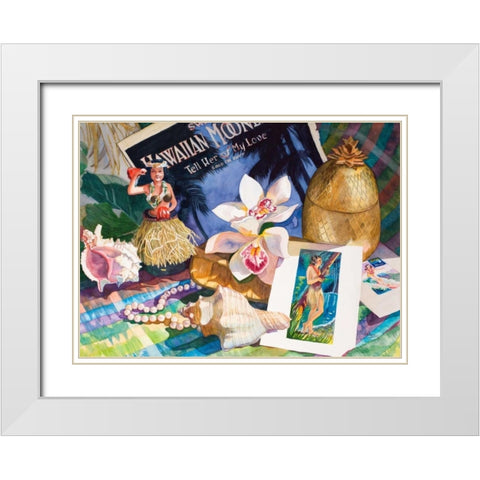 Hawaiian Moonlight White Modern Wood Framed Art Print with Double Matting by Koenig, Judy