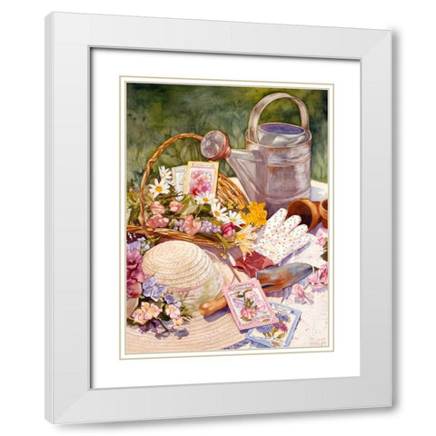 Spring Garden White Modern Wood Framed Art Print with Double Matting by Koenig, Judy