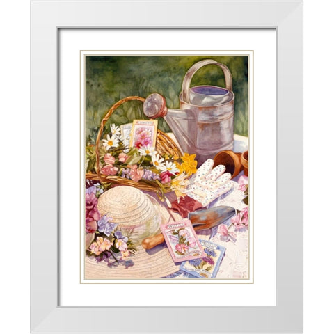 Spring Garden White Modern Wood Framed Art Print with Double Matting by Koenig, Judy