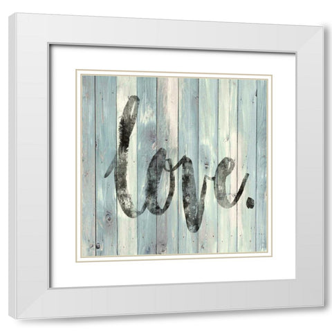 Love White Modern Wood Framed Art Print with Double Matting by MacDowell, Jamie