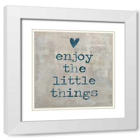 Enjoy the little things White Modern Wood Framed Art Print with Double Matting by MacDowell, Jamie