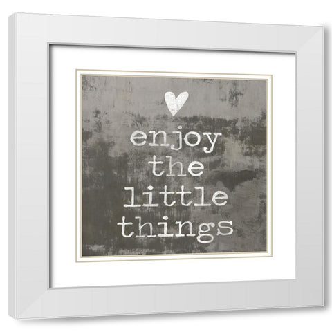 Enjoy the little things II White Modern Wood Framed Art Print with Double Matting by MacDowell, Jamie