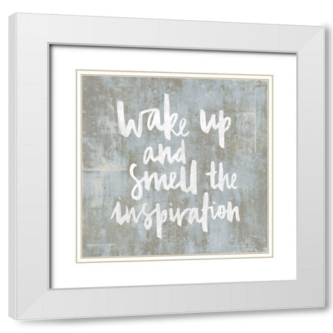Wake Up White Modern Wood Framed Art Print with Double Matting by MacDowell, Jamie