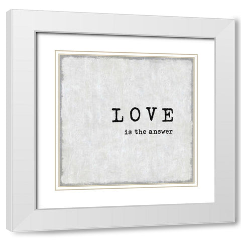 Love Is The Answer White Modern Wood Framed Art Print with Double Matting by MacDowell, Jamie