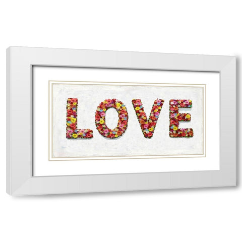 Floral Love White Modern Wood Framed Art Print with Double Matting by MacDowell, Jamie