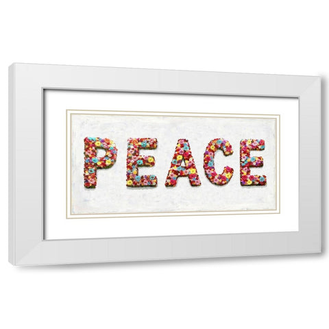 Floral Peace White Modern Wood Framed Art Print with Double Matting by MacDowell, Jamie