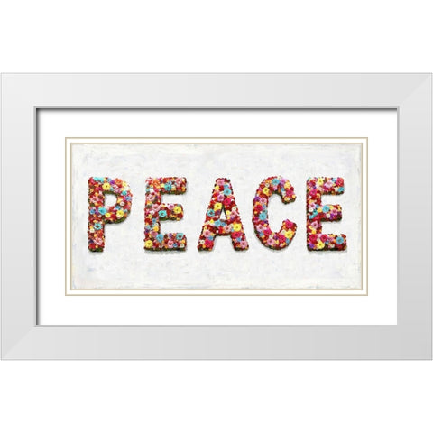 Floral Peace White Modern Wood Framed Art Print with Double Matting by MacDowell, Jamie