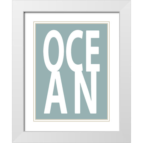 Ocean Aqua White Modern Wood Framed Art Print with Double Matting by MacDowell, Jamie
