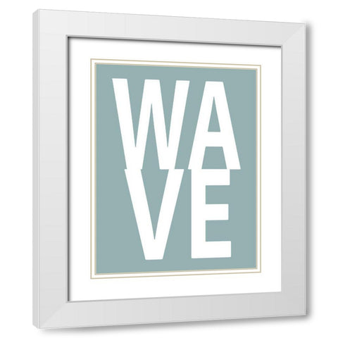 Wave Aqua White Modern Wood Framed Art Print with Double Matting by MacDowell, Jamie