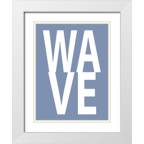 Wave Blue White Modern Wood Framed Art Print with Double Matting by MacDowell, Jamie