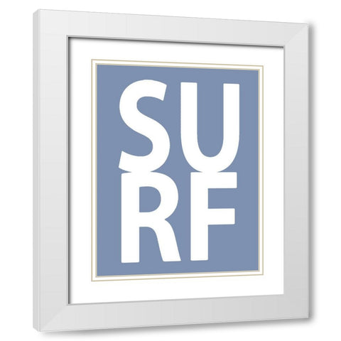 Surf Blue White Modern Wood Framed Art Print with Double Matting by MacDowell, Jamie