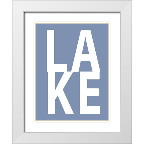 Lake Blue White Modern Wood Framed Art Print with Double Matting by MacDowell, Jamie