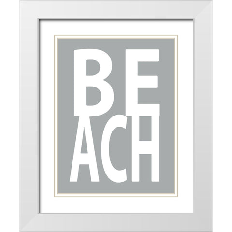 Beach Gray White Modern Wood Framed Art Print with Double Matting by MacDowell, Jamie