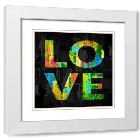 Love I White Modern Wood Framed Art Print with Double Matting by MacDowell, Jamie