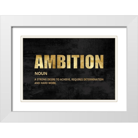 Ambition in Gold White Modern Wood Framed Art Print with Double Matting by MacDowell, Jamie
