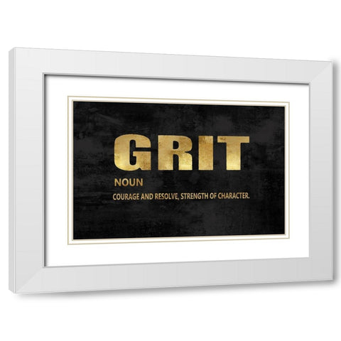 Grit in Gold White Modern Wood Framed Art Print with Double Matting by MacDowell, Jamie