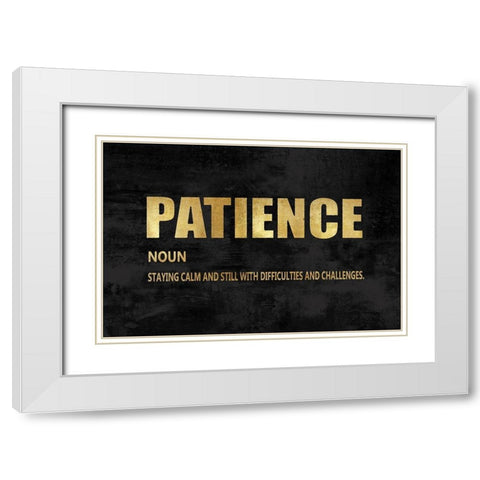 Patience in Gold White Modern Wood Framed Art Print with Double Matting by MacDowell, Jamie
