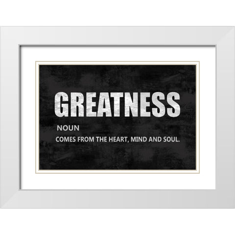 Greatness on Black White Modern Wood Framed Art Print with Double Matting by MacDowell, Jamie