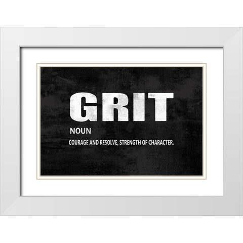Grit on Black White Modern Wood Framed Art Print with Double Matting by MacDowell, Jamie